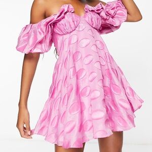 ASOS Pink Off-Shoulder Mini Dress